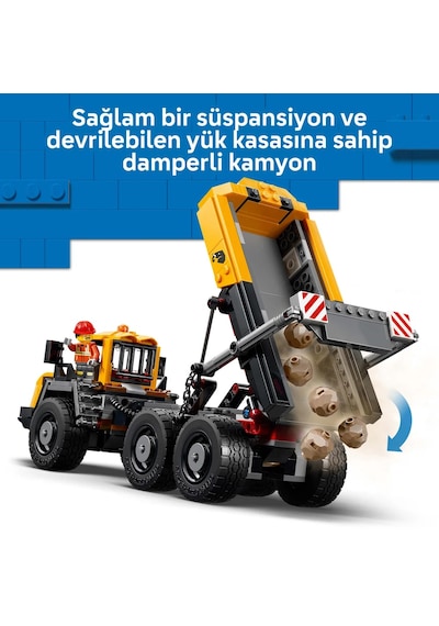 LEGO® City Damperli Kamyon ve Ön Yükleyici 60494 - 8 Yaş ve Üzeri Çocuklar için 3 Minifigür İçeren Oyuncak Yapım Seti (1132 Parça)