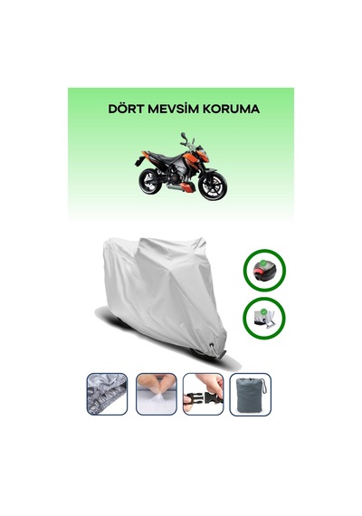 Gri Arka Çanta Ve Kilit Uyumlu Ktm 690 Duke Uyumlu Motor Brandası