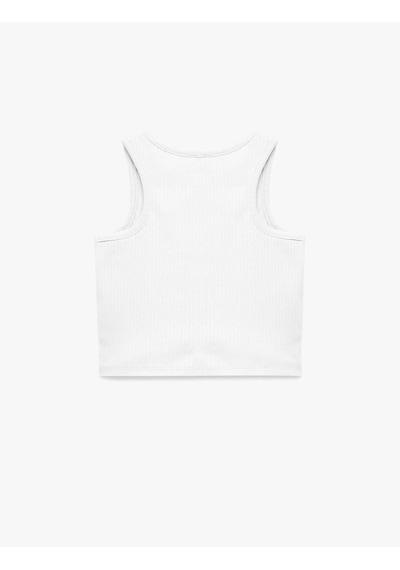Koton Ribanalı Pamuklu Basic Beyaz Kız Çocuk Kolsuz T-shirt 6skg30022ak