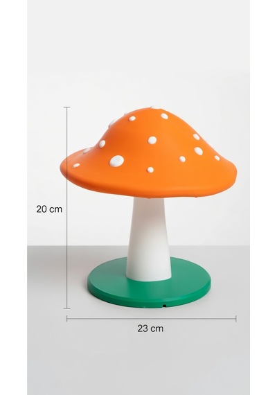 Dekoratif Mantar Gece Lambası - 3d Tasarım Estetik Oda Dekoru - Hediyelik Masa Lambası Mood Light Turuncu