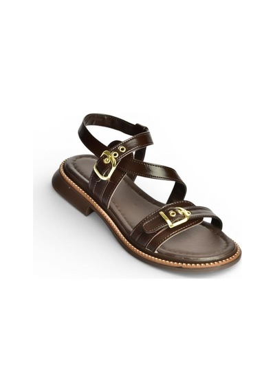 Fox Shoes Y996062509 Kahverengi Toka Detaylı Kadın Sandalet