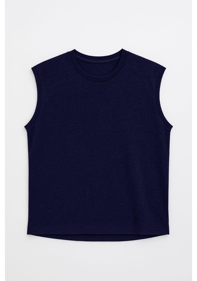 Erkek Bisiklet Yaka Sıfır Kol %100 Pamuk T-shirt Çok Renkli