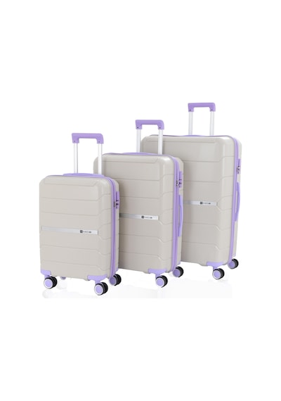 Mçs Üçlü Polipropilen Valiz Seti V374 S21yy1000006-set 10729 Kemik/lila Kemik - Lila