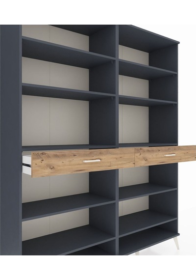 Hyperion Gardrop 10 Raflı 2 Çekmeceli 176x44x221 Antrasit-antrasit/çam Antrasit/çam Hyperion Gardrop 10 Raflı 2 Çekmeceli 176x44x221 Antrasit-antrasit/çam Antrasit/çam