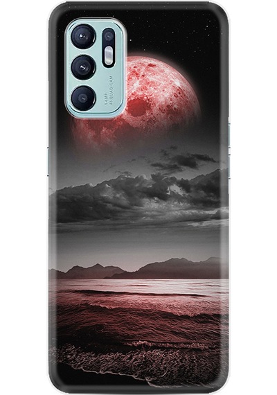 Oppo Reno 6 Kılıf Resimli Desenli Silikon Platinium Series Red World 1836