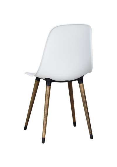 Vilinze Eames Kestane Ahşap Ayak Plastik Beyaz Sandalye