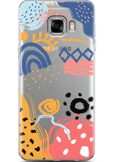 Samsung Uyumlu C5 Art Desing Tasarımlı Süper Şeffaf Telefon Kılıfı Çok Renkli