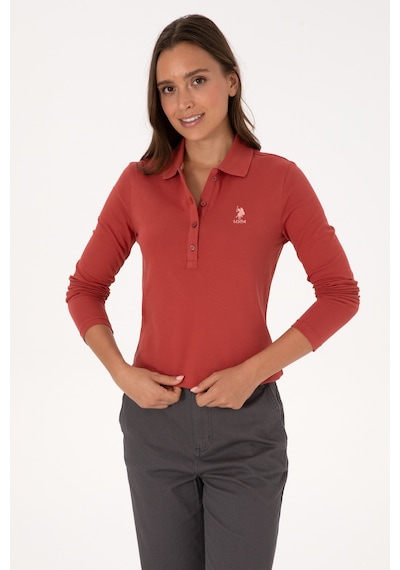 U.S. Polo Assn. Kadın Kiremit Basic Polo Yaka Sweatshırt 50307755-VR026