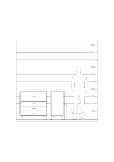 Kronos Şifonyer 4 Çekmeceli 88x59x96 Aytaşı-antrasit Aytaşı