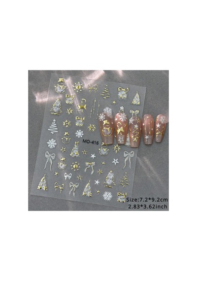 Kurabiye Adam Çam Ağacı Kar Tanesi Noel 3d Tasarım Yapışkan Sticker Tırnak Dövmesi Nail Art 98164775