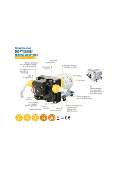 Lılıe 12v 2.1 Bar 11.3l Diyaframlı Hidrafor Karavan Su Pompası