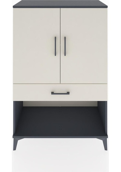 Hyperion Dolap 2 Raflı Tek Çekmeceli 2 Kapaklı 88x44x134 Antr... Antrasit