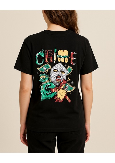 Hugo Boss Crime Baskılı T-shirt Siyah