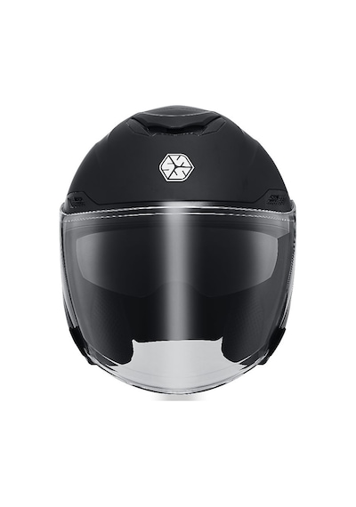 Of669 Mat Black Motosiklet Kaskı Güneş Vizörlü Yarım Açık Motorcu Kask Siyah