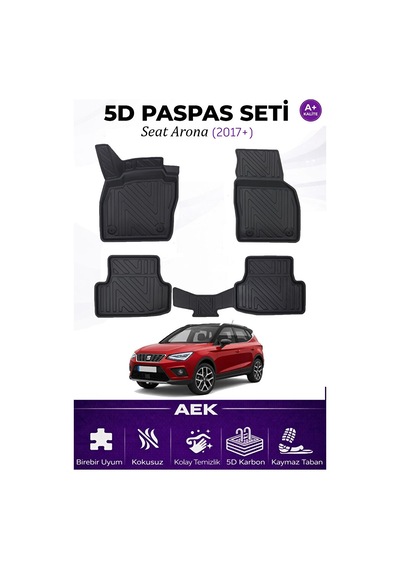 Seat Arona 2017+ Araca Özel Havuzlu "karbon" Paspas Takımı