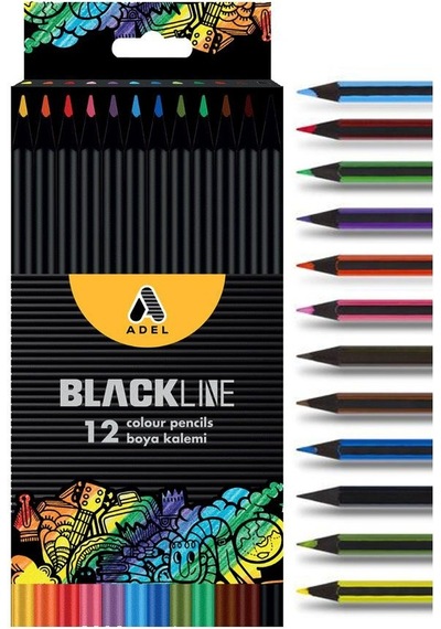 Blackline Kuru Boya Kalemi Karton Kutu 12 Renk