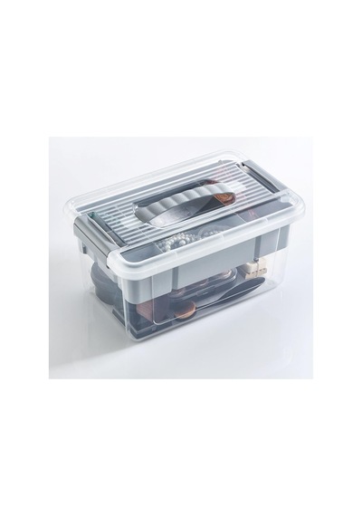 Bölmeli Ve Katlı Plastik Organizer Makyaj Düzenleyici Kilitli Takım Sandığı Organizer Kutu, T Diğer