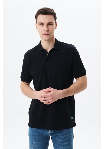 AR-MA Arma Erkek Regular Fit Basic % 100 Pamuk Pike Polo Yaka Tişört Y29374354802 Siyah
