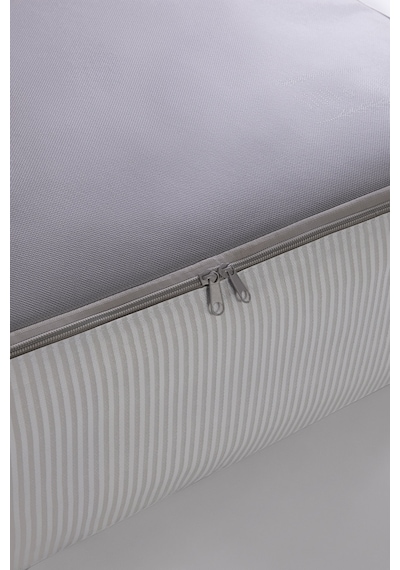 Ocean Home Textile Büyük Boy Gri Çizgili Stuff & Things Baza Altı Hurç 62 x 46 x 22 cm