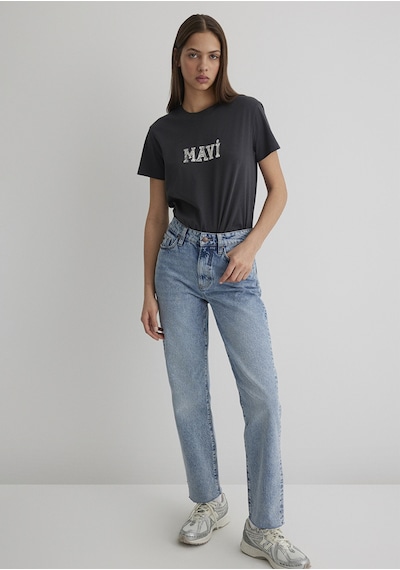 Mavi - Mavi Logo Baskılı Gri Tişört 1612232-34853 Gri