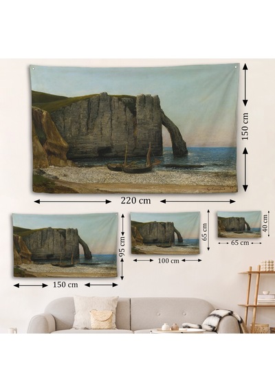 Gustave Courbet - Etretat Kayalıkları Duvar Örtüsü-7073