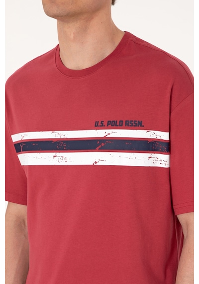 U.S. Polo Assn. Erkek Comfort Fit Vişne Bisiklet Yaka Tişört 50306912-VR223