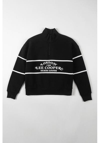 Lee Cooper Grace Kadın Dik Yaka Sweatshirt Siyah-20693 Siyah