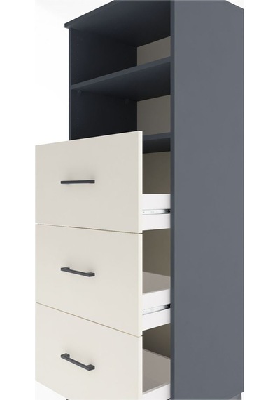 Hyperion Dolap 2 Raflı 3 Çekmeceli 60x44x163 Antrasit-aytaşı Antrasit