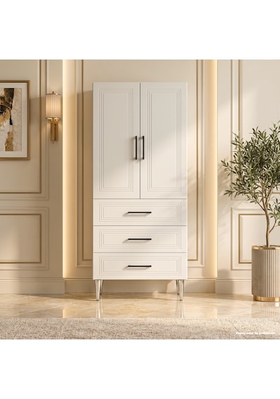 Lucca Çok Amaçlı Dolap 60 Cm 2 Kapak 3 Çekmece Bute Beyaz - Çok Amaçlı Mutfak Dolabı Kahverengi Lucca Çok Amaçlı Dolap 60 Cm 2 Kapak 3 Çekmece Bute Beyaz - Çok Amaçlı Mutfak Dolabı Kahverengi