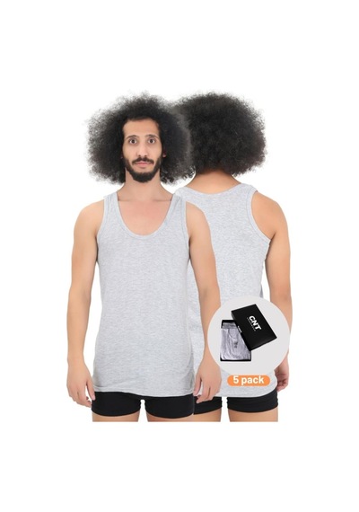 Cnt Erkek Atlet Pamuklu Basic 5'li Premium Paket Gri Melanj Gri Melanj