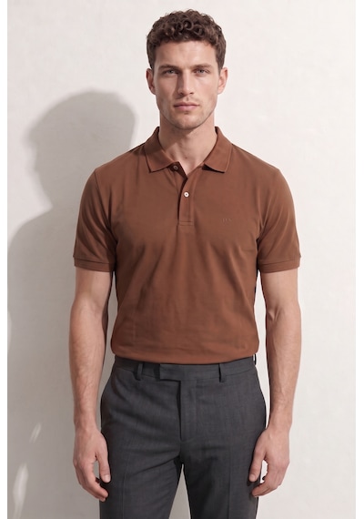 D'S Damat Ds Damat Regular Fit Karamel %100 Pamuklu Uzun Ömürlü Kıvrılmaz Polo Yaka Nakışlı T-shirt 4hc14ort51000 Krm