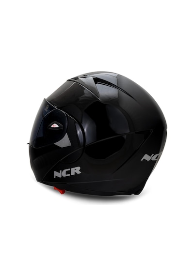 NCR Çene Açılır Siyah Vizörlü Ece Belgeli Kask Parlak Siyah