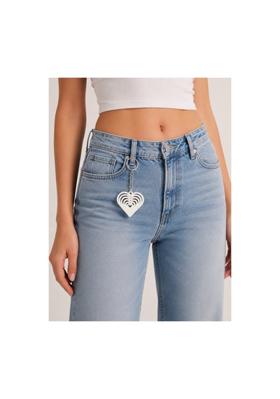 Tarzınıseç 3d Beyaz Kalp Anahtarlık Charm 2'li Set