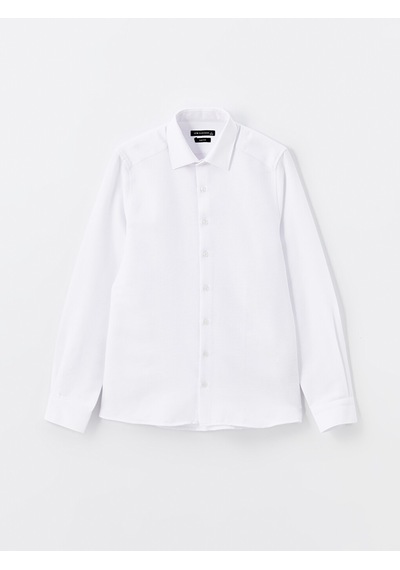 Lcw Busıness Beyaz Slim Fit Uzun Kollu Armürlü Erkek Gömlek