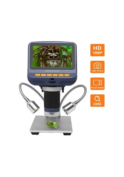 Andonstar Ad106s 4.3" Ekranlı Dijital Mikroskop - 220x Büyütme 1080p Fhd Lehimleme, Teknik Servis, Laboratuvar Ve İnceleme Mikroskobu