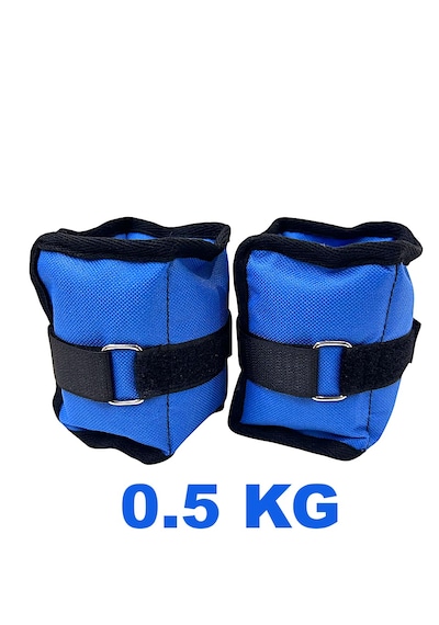 Me&ra Sport 0.5 Kg X 2 Adet El Ayak Bilek Ağırlık Seti Kum Ağırlık Torbası mavi