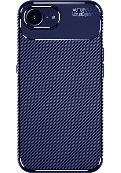 Apple Uyumlu iPhone 16e Kılıf Focus Carbon Silikon Kapak Lacivert