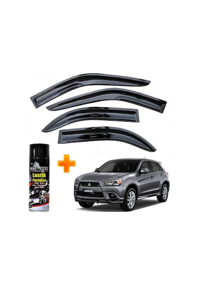 Mitsubishi Asx Uyumlu Mügen Cam Rüzgarlığı 2010 - 2015 Arası 4 Lü Takım +500ml Lastik Parlatıcı