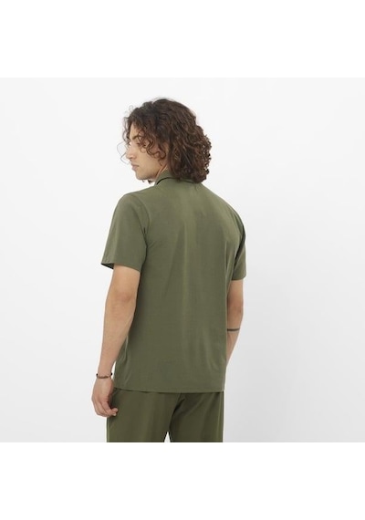Salomon Trackline Polo M Erkek T-shirt-29831 Yeşil