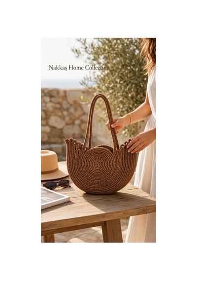 Nakkaş Home Collection Jüt Çanta Kadın Hasır Çanta, Plaj Çantası, Omuz Ve Günlük Kullanım Çantası-kahvrengi-35x30 Cm Nakkaş Home Collection Jüt Çanta Kadın Hasır Çanta, Plaj Çantası, Omuz Ve Günlük Kullanım Çantası-kahvrengi-35x30 Cm