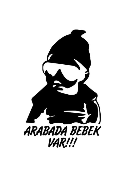 Arabada Bebek Var Cool Oto Özel Yeni Sticker Siyah 10 X 15 Cm