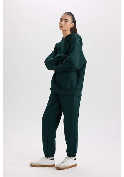 Defacto Standart Boy Beli Paçası Lastikli Cepli Basic Düz Kalın Kumaş Jogger Eşofman Altı D9934AX24WNGN465 Yeşil