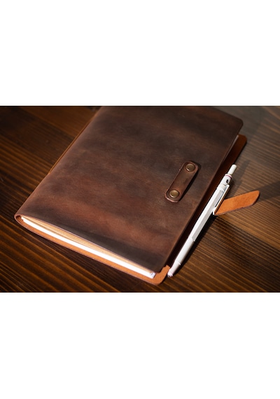 Kişiye İsme Özel Hakiki Deri A5 Defter / Ajanda
