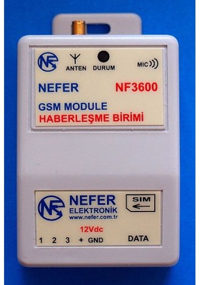 Nefer Alarm Haber Sms Çağrı Alma Gsm Sim Kart 12Vdc Rapor Bilgi