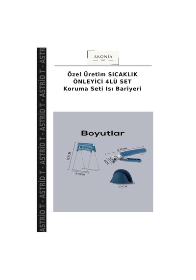 Özel Üretim Sıcaklık Önleyici 4lü Set Koruma Seti Isı Bariyeri