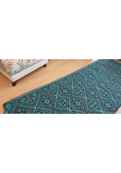 Algelsineve 6 m2 Eşme Desen, Serme, Çok Amaçlı Halı Örtüsü, Pike, Mavi