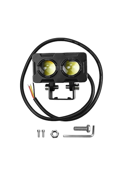 Led Spot Işık Ve Sarı Beyaz Projektör Lens Dikdörtgen Baykuş Led Off Road Lamba Motosiklet Ve İş Makinesi Projektörü 12v-85v