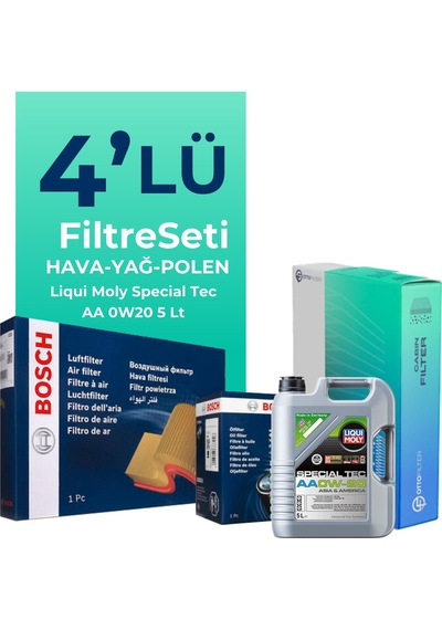Bosch Toyota Corolla Cross 1.8 Hybrid Filtre Bakım Seti Liqui Moly Motor Yağlı (2022-2025) 4 Lü -