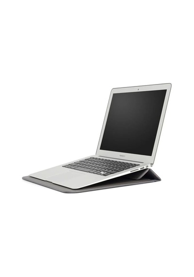 Apple Uyumlu MacBook Pro Air 13 M1-m2 2020/2022 A2179-a2337-a2338-a2251-a2159-a1989-a1708 Deri Mıknatıslı Çanta Koyu Gri