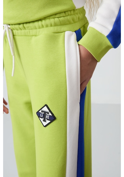 Tommylife Tommy Life Lime Yeşil Pamuklu İçi Tüylü Yumuşak Dokulu Standart Fit Baskılı Kız Çocuk Eşofman Takım - 75165 Yeşil
